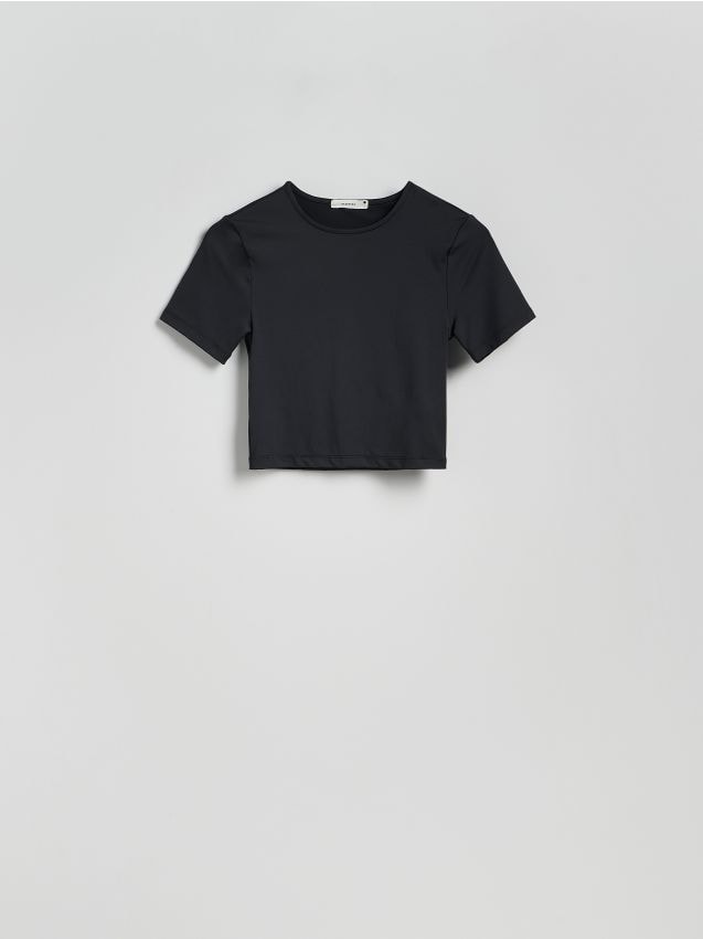 Reserved - Gładki t-shirt - czarny