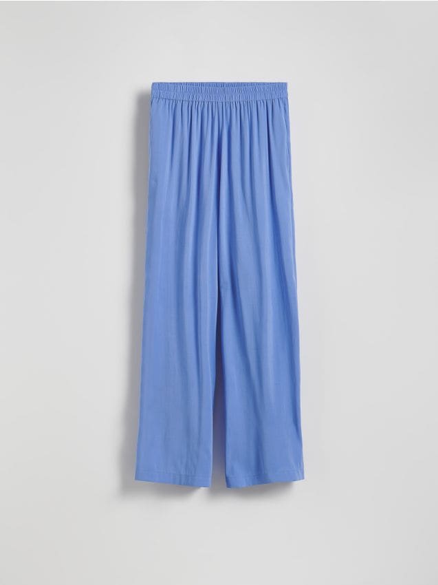 Reserved - Szerokie spodnie z modalu - jasnoniebieski