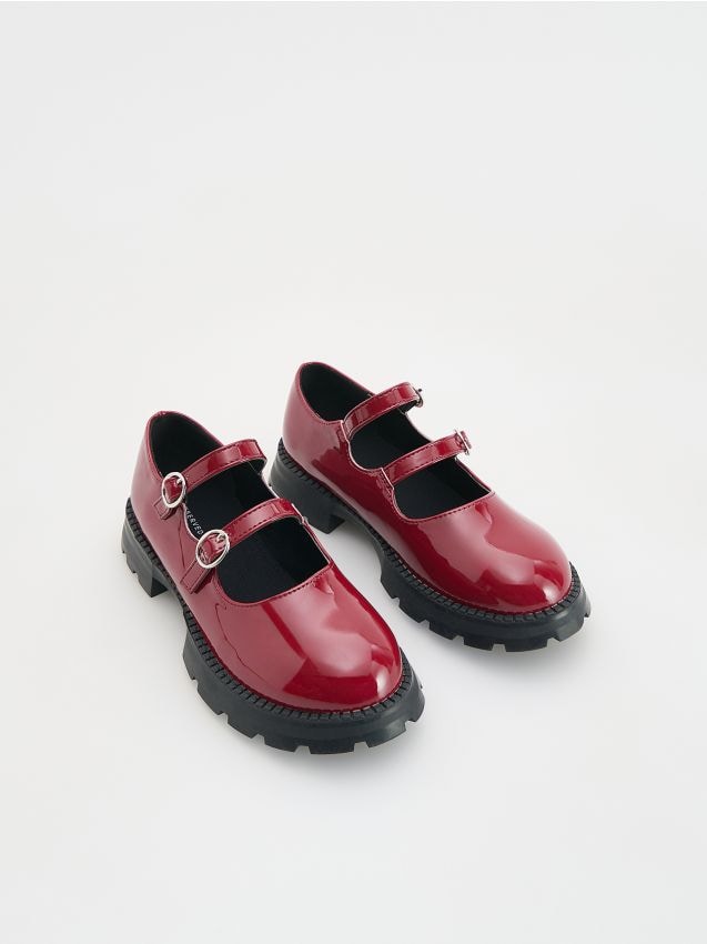 Reserved - Lakierowane loafersy - czerwony