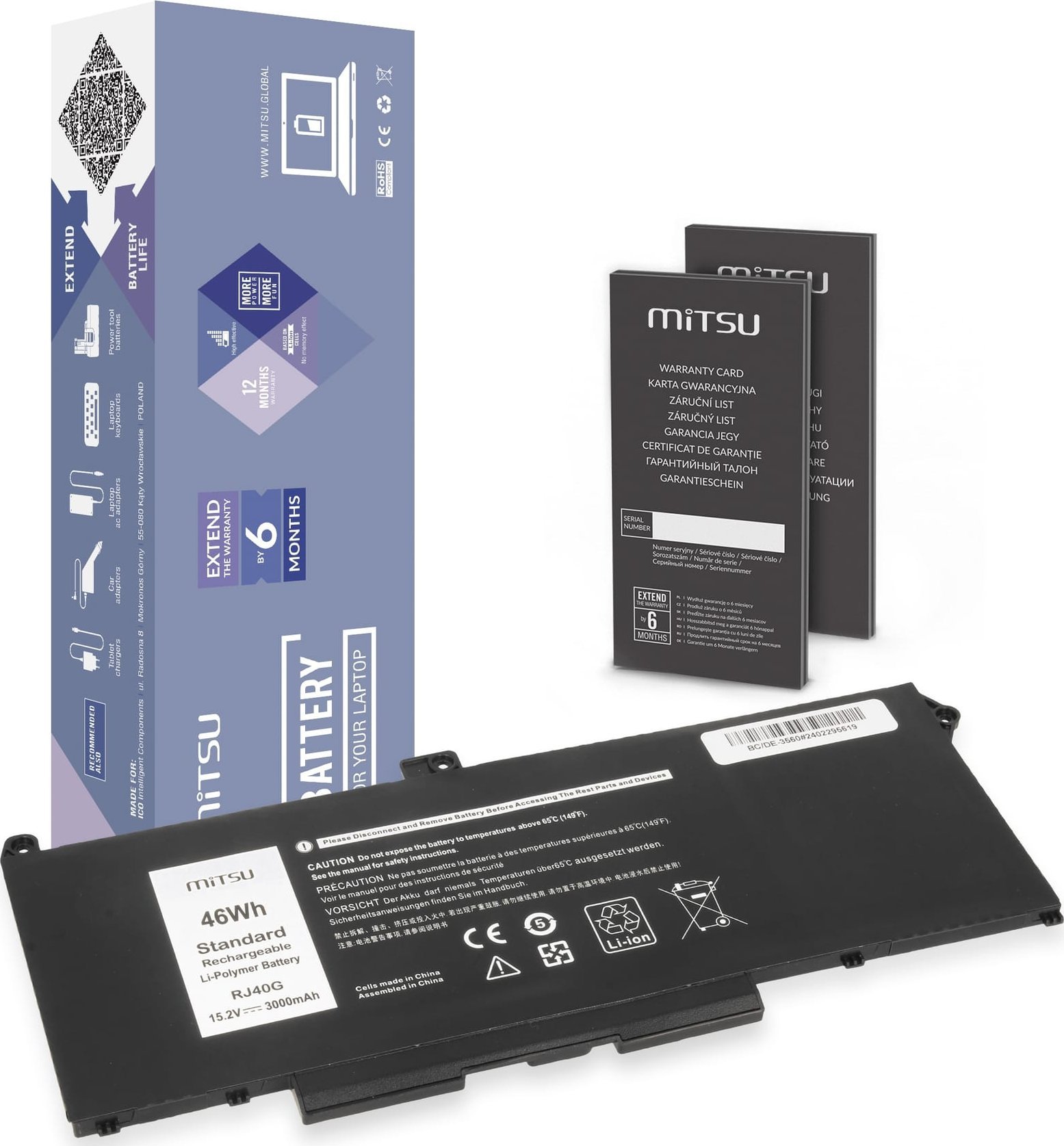 Pamięć do laptopa Mitsu Bateria Mitsu do Dell Latitude 5420, 5520, Precision 3560