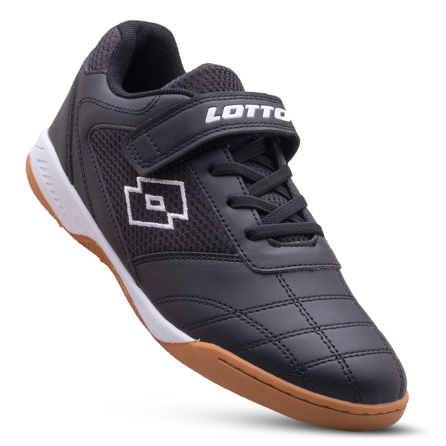 Lotto Whizzer K 2600120K-1110, dla chłopca, buty halowe - halówki, Czarne