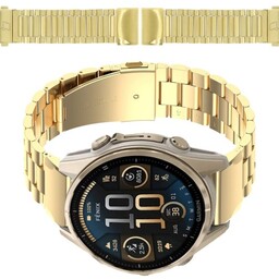 Bizon Pasek ze stali nierdzewnej Strap Watch Aura 20 mm do smartwatcha, złoty