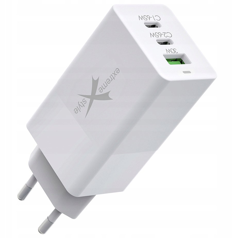 SZYBKA ŁADOWARKA SIECIOWA – 2 X USB C + USB – PD + QC – GAN – 65W