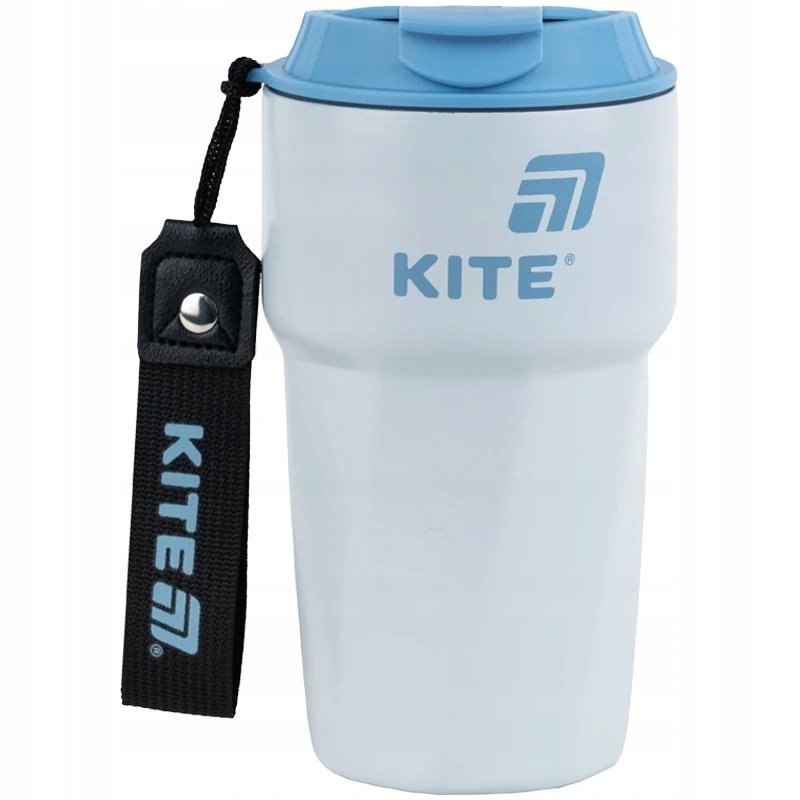 Kubek termiczny antypoślizgowy na kawe na herbate niebieski 450 ml Kite