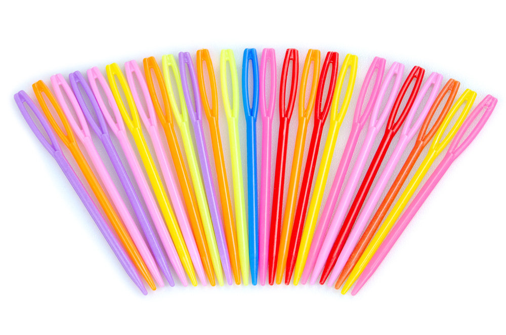 IGŁY plastikowe do szycia włóczki z dużym oczkiem 7cm mix 25szt.