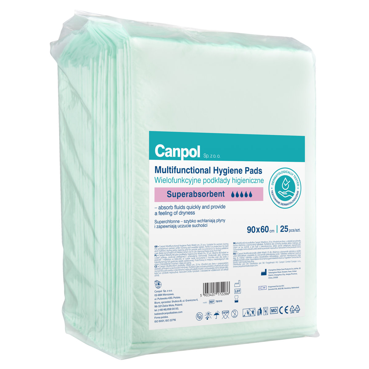Canpol Wielofunkcyjne mocne podkłady higieniczne 90x60, 25szt. SUPERCHŁONNE