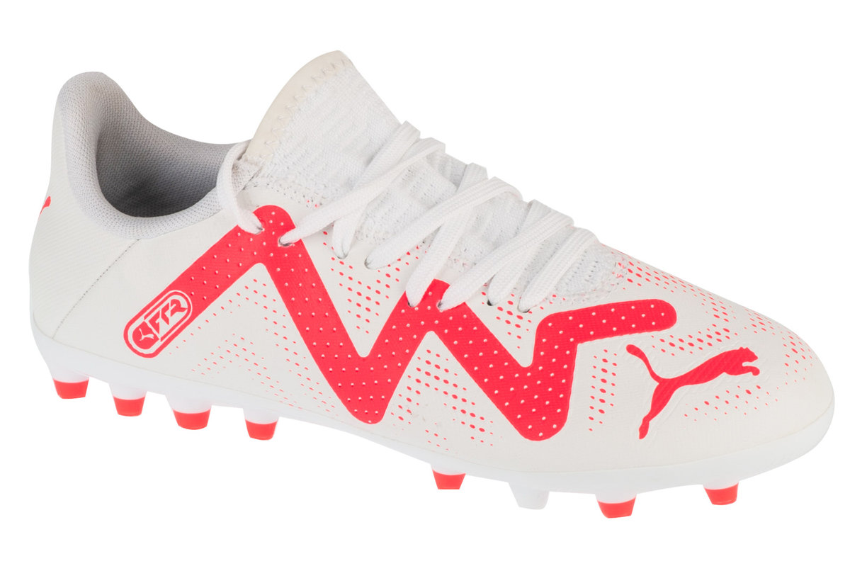 Puma Future Play MG Jr 107390-01, dla chłopca, buty piłkarskie - korki, Biały