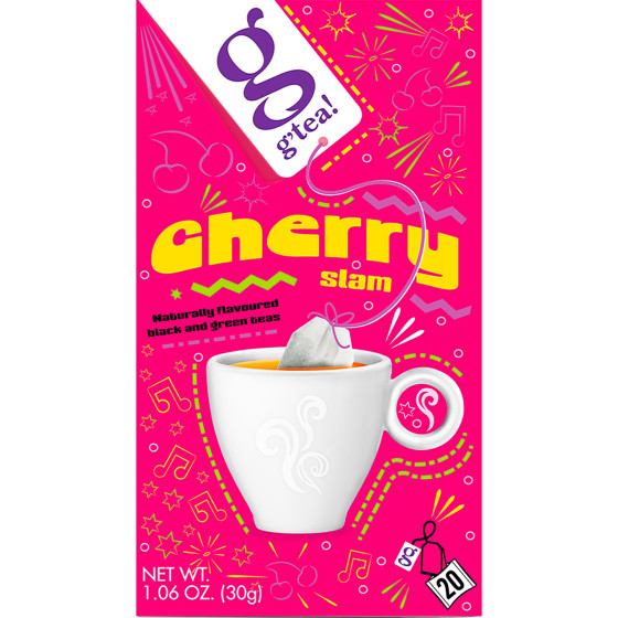Czarna i zielona herbata g'tea! Cherry Slam, 20 szt.