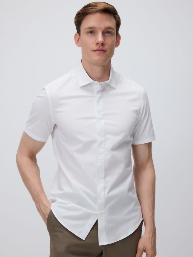 Reserved - Bawełniana koszula super slim fit - biały