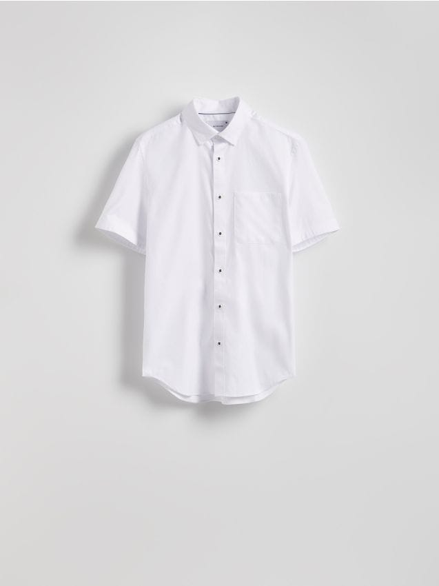 Reserved - Bawełniana koszula slim fit - biały