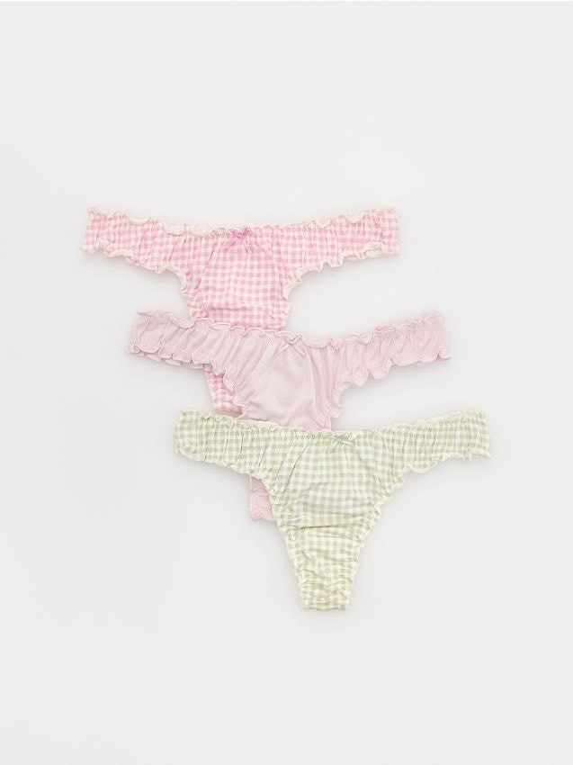 Reserved - Majtki typu stringi 3 pack - różowy
