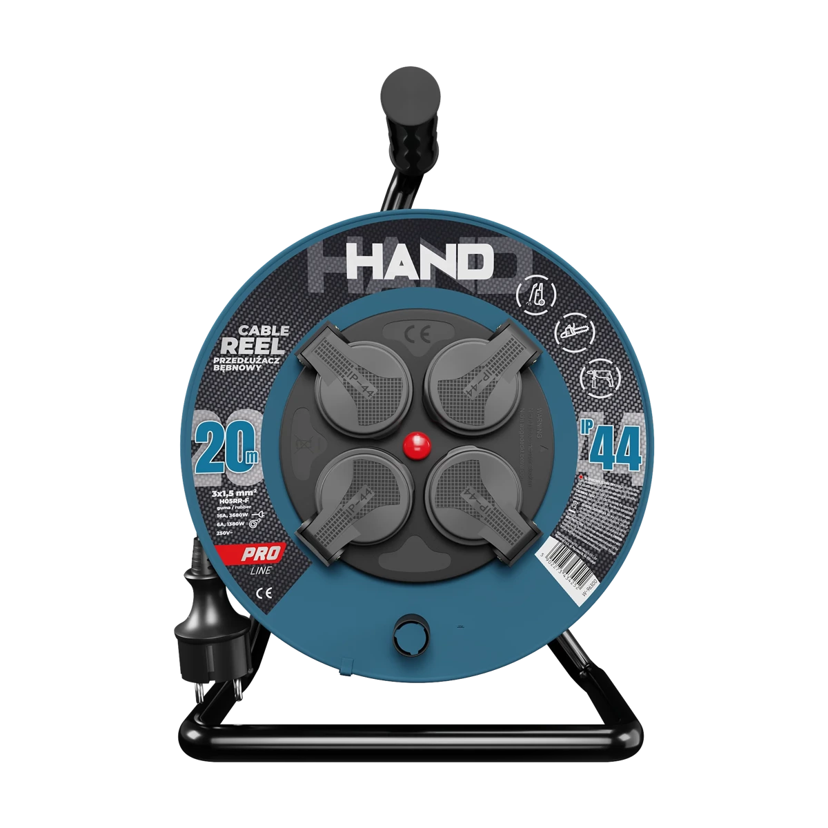 Przedłużacz bębnowy Hand Line KEL W-96300, 20M/3x1,5