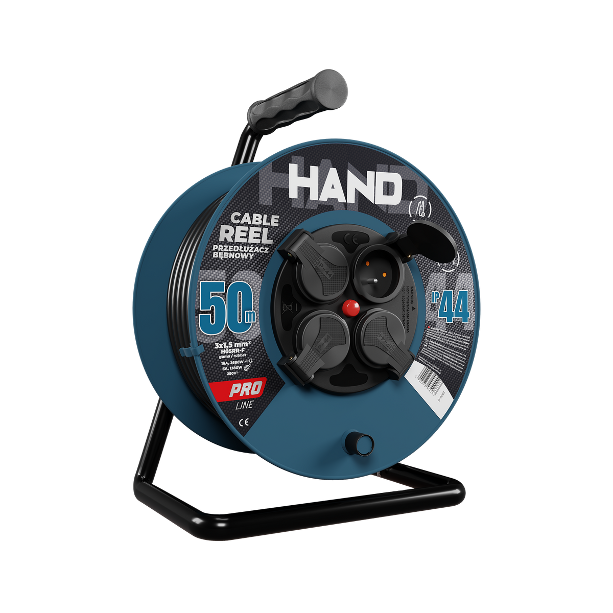 Przedłużacz bębnowy Hand Line KEL W-96303, 50M/3x1,5
