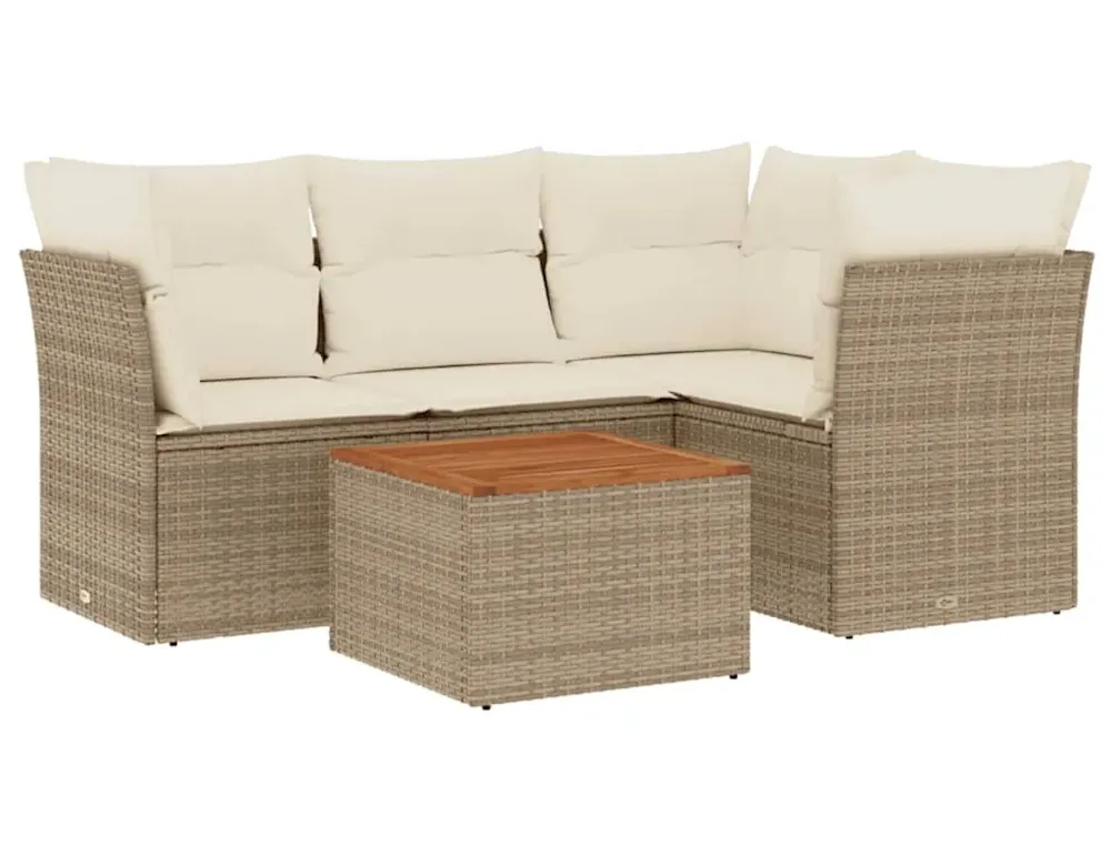 Beżowy zestaw mebli jasnymi z poduszkami T8-D28