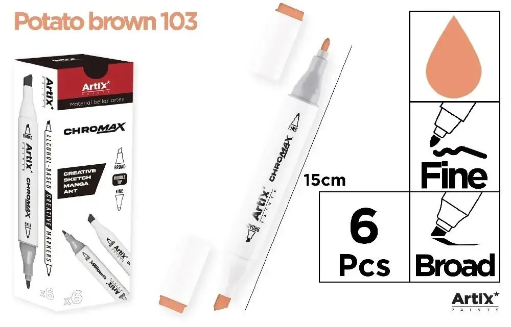 Marker Chromax z 2 końcówk. potato brow 103 (6szt) - Artix
