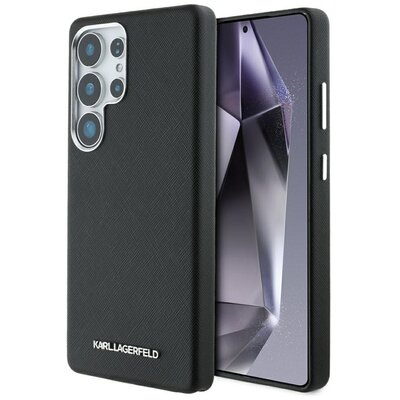 Etui KARL LAGERFELD Saffiano Full Wrapped Elongated Metal Logo MagSafe do Samsung Galaxy S25 Ultra Czarny