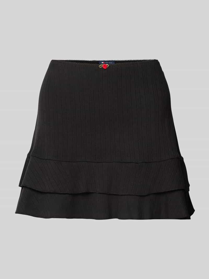 Spódnica mini z imitacji dzianiny model ‘POINTELLE’
