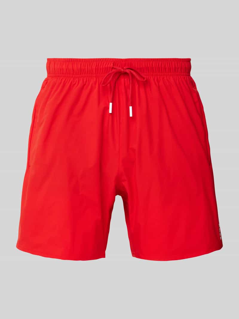 Spodenki kąpielowe o kroju relaxed fit z nadrukiem z logo model ‘Iconic’