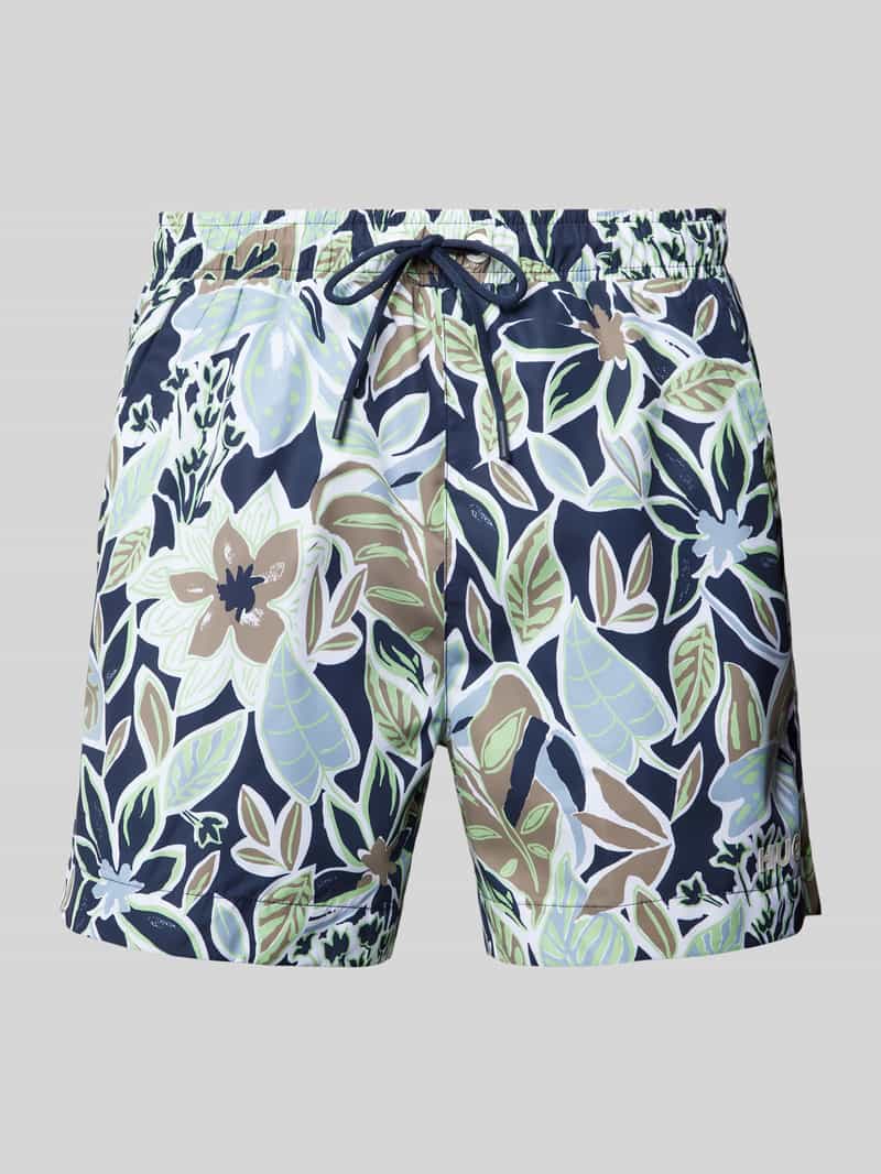 Spodenki kąpielowe o kroju relaxed fit z nadrukiem z logo model ‘CALALA’