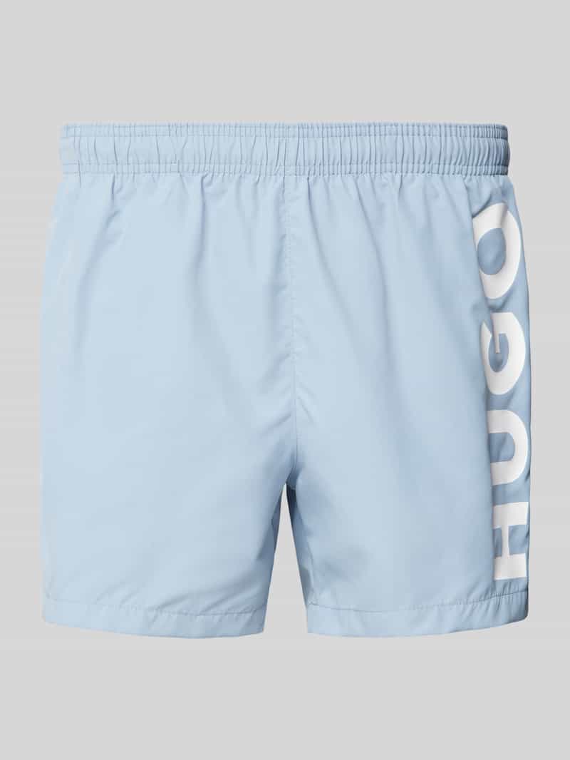 Spodenki kąpielowe o kroju relaxed fit z nadrukiem z logo model ‘ABAS’