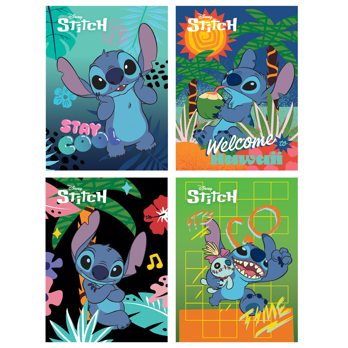4 SZT. X ZESZYT A5, 32 KARTKI, KRATKA, STITCH, UNIPAP KAŻDY INNY