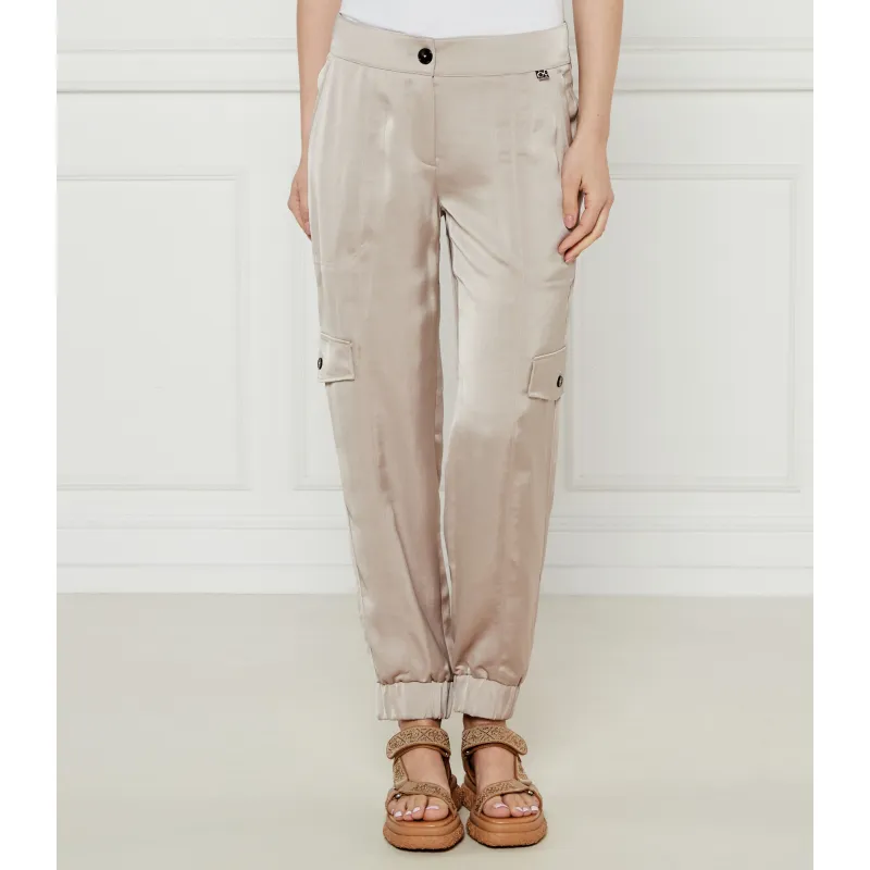 Marc Cain Satynowe spodnie cargo Ridder | Relaxed fit
