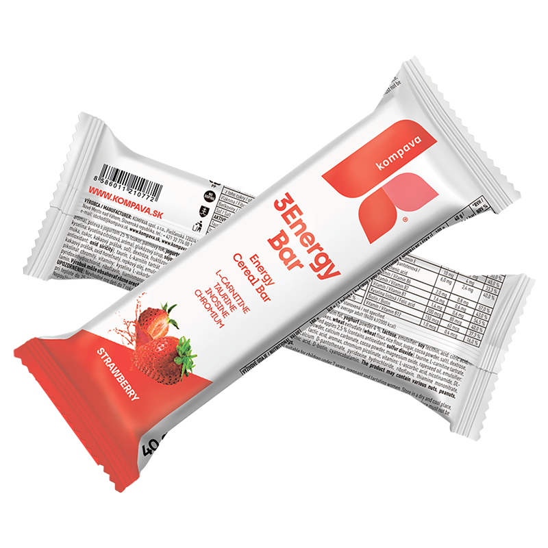 3Energy Bar karton 32 szt, truskawka- polewa jogurtowa