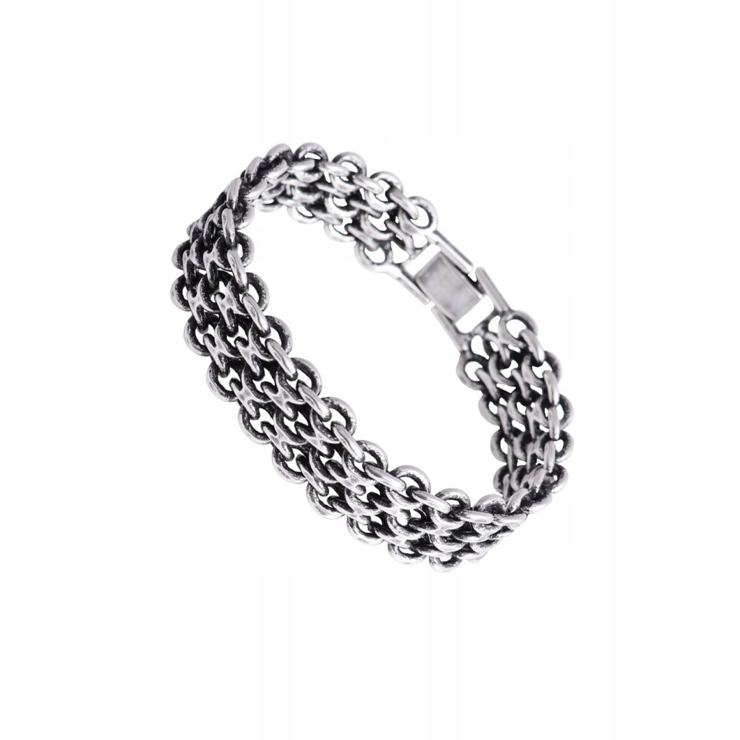 SZEROKA BRANSOLETKA MĘSKA(B22/MEN/62AG CZ.)19CM