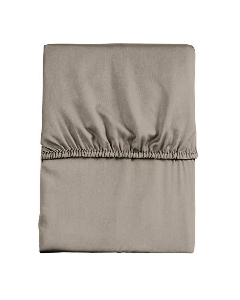 Prześcieradło satynowe 220x200 taupe bez gumki jednobarwne Pure