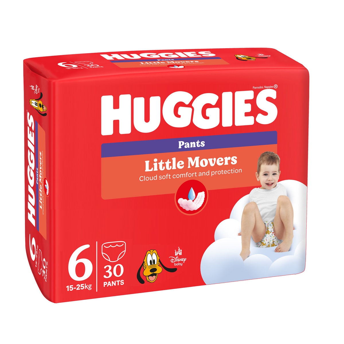 Pieluchomajtki HUGGIES Little Movers rozmiar 6 (15-25kg) 30szt