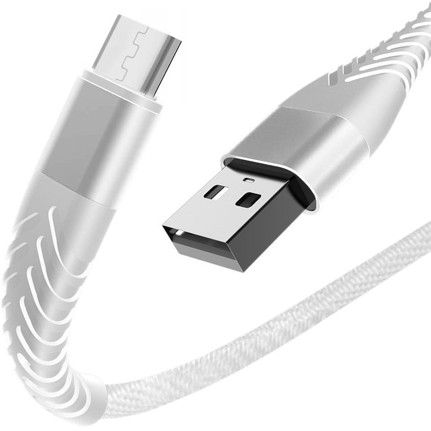 Kabel micro USB - szybkie ładowanie - 3m - biały - 3A - Quick Charge