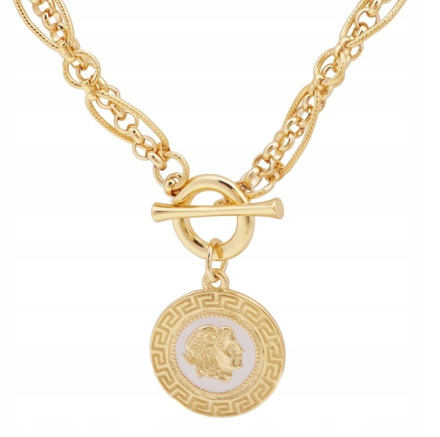 PLECIONY NASZYJNIK Z MONETĄ