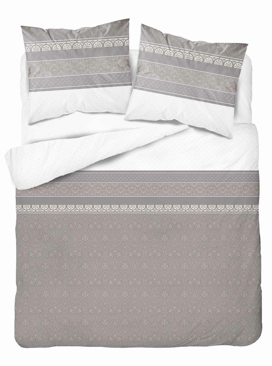 Pościel satynowa 140x200 beżowa ornamenty z jedną poszewką Home Satin