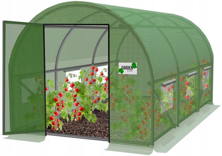 Tunel Ogrodowy Foliowy Szklarnia Foliak 3x2m 6m2 Drzwiami Na Zawiasie
