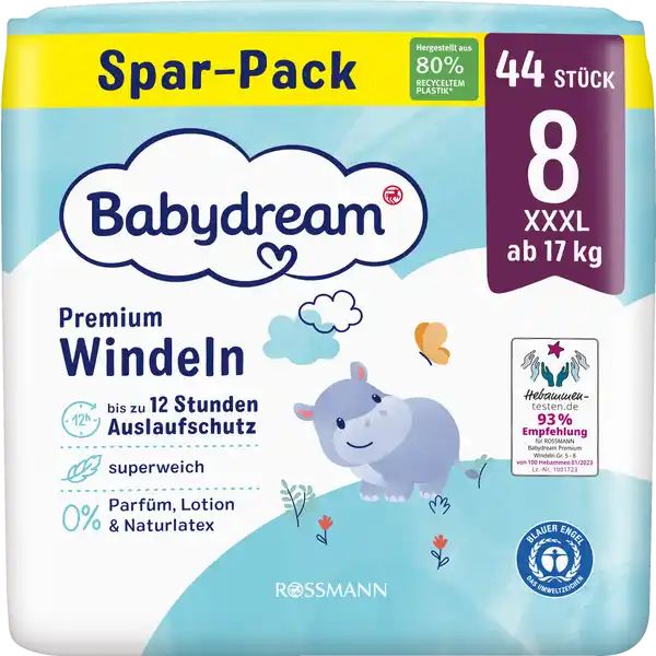 Pieluszki jednorazowe dla dzieci od 17 kg babydream xxxl 8 aż 44 szt