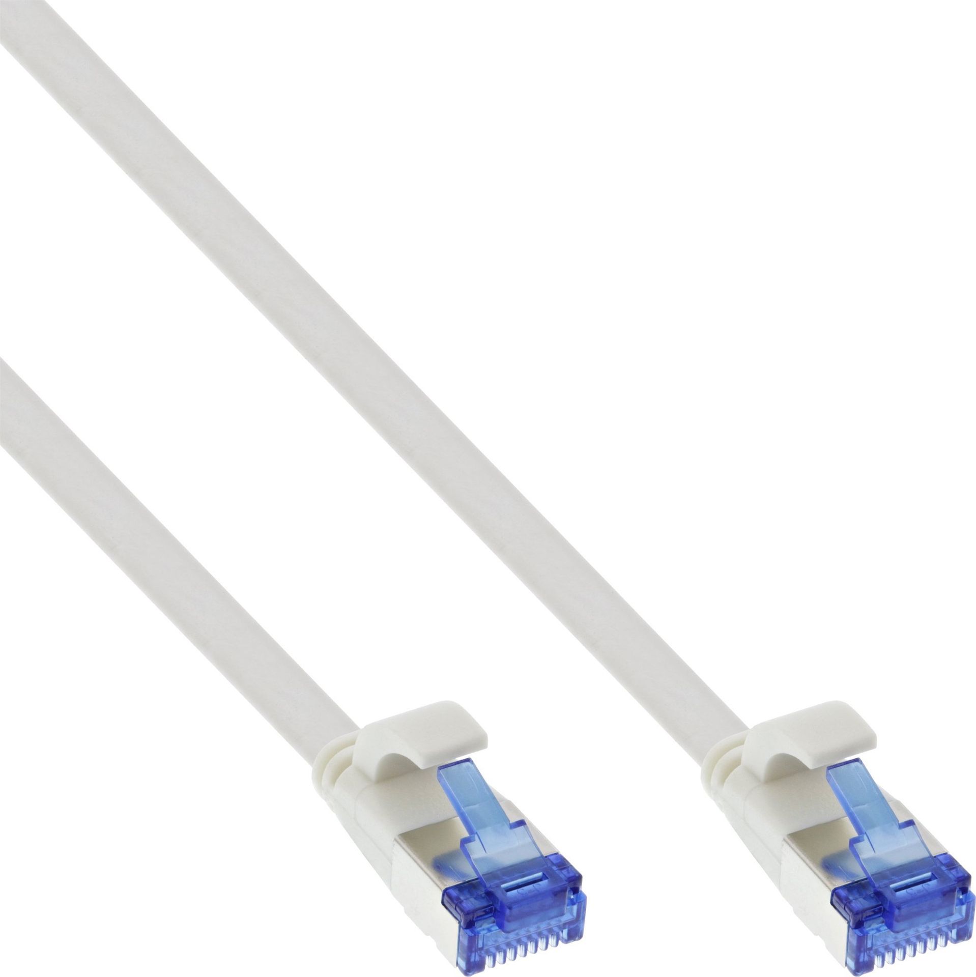 InLine InLine® Flat patch cable, U/FTP, Cat.6A, TPE halogen free, white, 15m