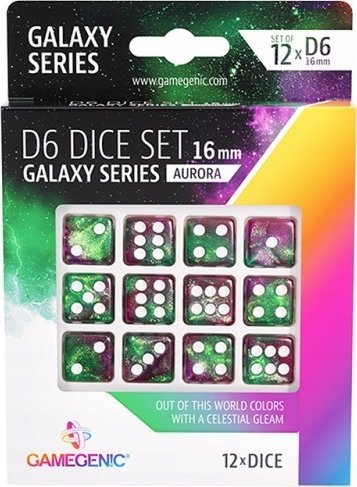 Gamegenic Gamegenic: Galaxy Series - D6 Dice Set 16 mm - Aurora