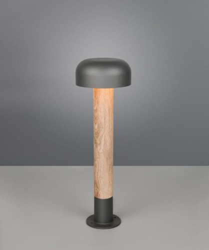 Fraser H54 stojąca ogrodowa 1xE27 szara/jasne drewno 562560135