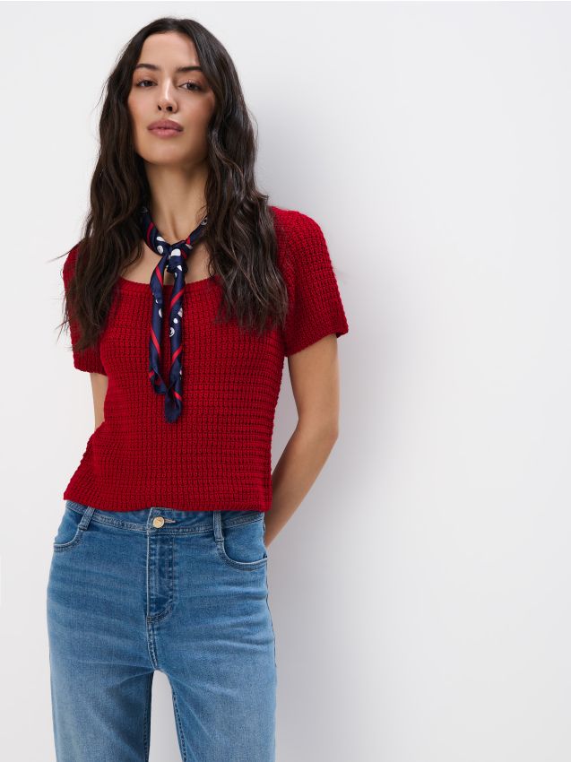 Mohito - Sweter z krótkim rękawem - czerwony