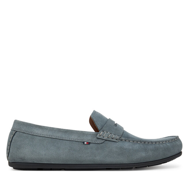 Mokasyny Tommy Hilfiger Casual Hilfiger Suede Driver FM0FM04998 Szary