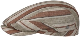 Kaszkiet Lniany Chesterton by Lierys, beżowo-czerwony, S (54-55 cm)