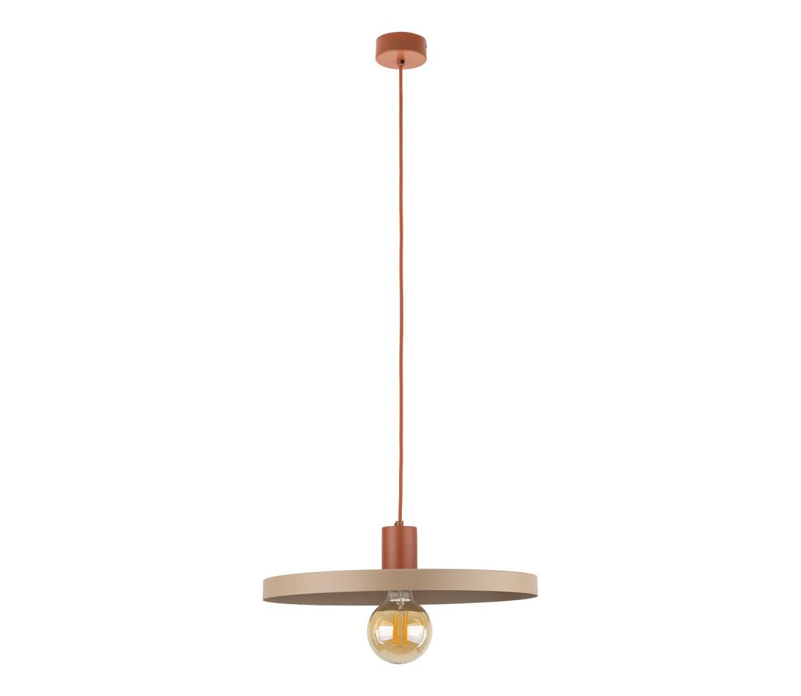 Żyrandol na lince SILA 1xE27/15W/230V śr. 40 cm beżowy/ceglasty