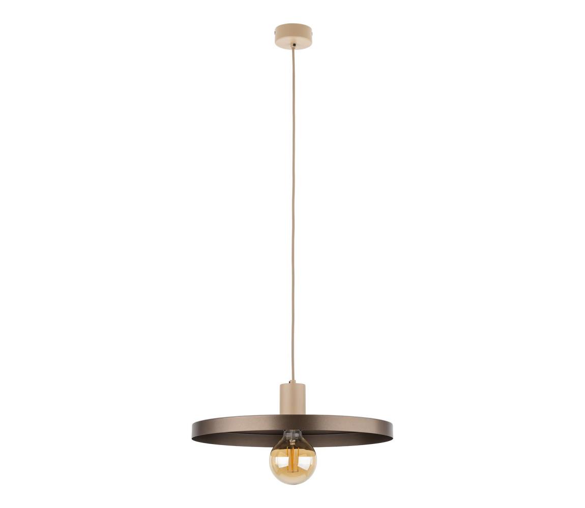 Żyrandol na lince SILA 1xE27/15W/230V śr. 40 cm brązowy/beżowy