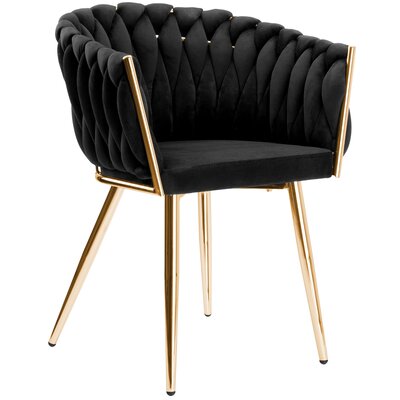 Krzesło EHOKERY Cofton Gold Velvet Czarny