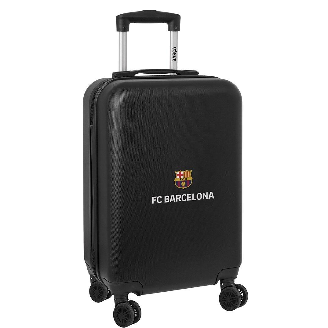 F.C. Barcelona 3. wyposażenie - Wózek kabinowy 20 cali, walizka na kółkach, kłódka bezpieczeństwa, lekka walizka, 34,5x20x55 cm, kolor czarny, czarny, Estándar, zwykły