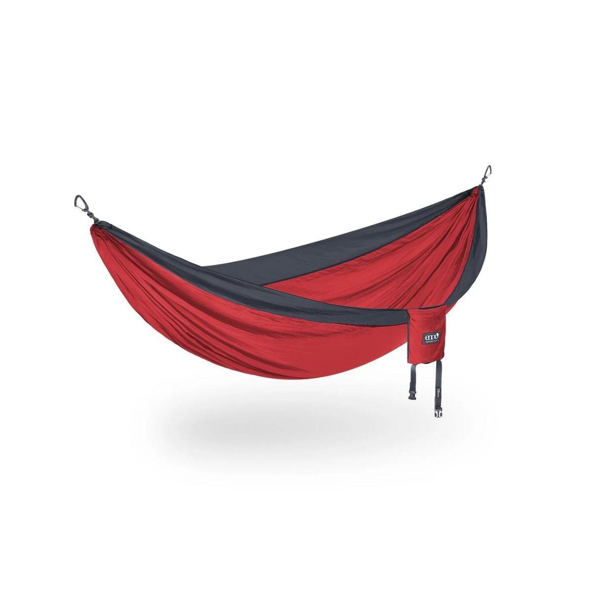 HAMAK PODWÓJNY DOUBLENEST-RED-CHARCOAL