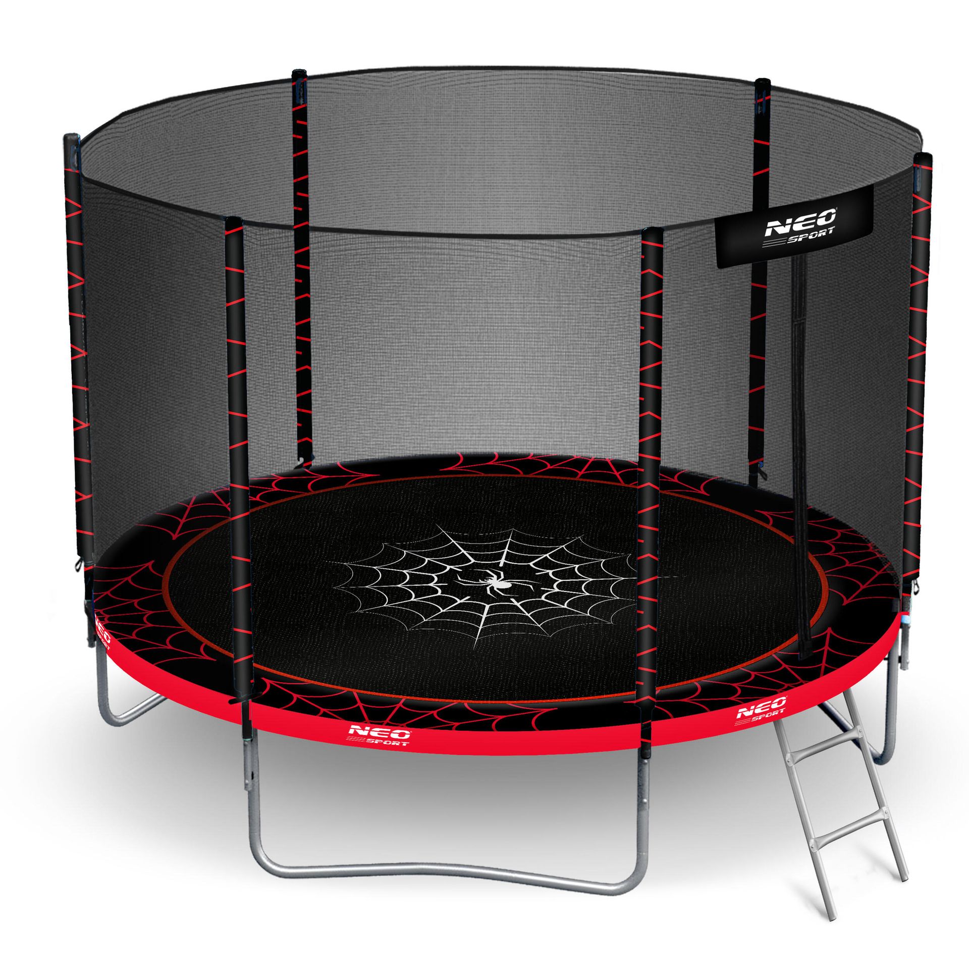 Trampolina ogrodowa 8ft/252cm z siatką zewnętrzną i drabinką Neo-Sport EDUKAMP