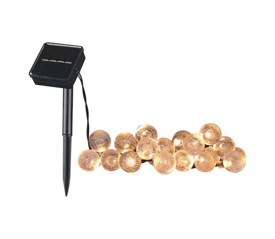 LED Solarny łańcuch ozdobny BUBBLE GLASS 20xLED/8 funkcji 4,85 m 600 mAh IP44