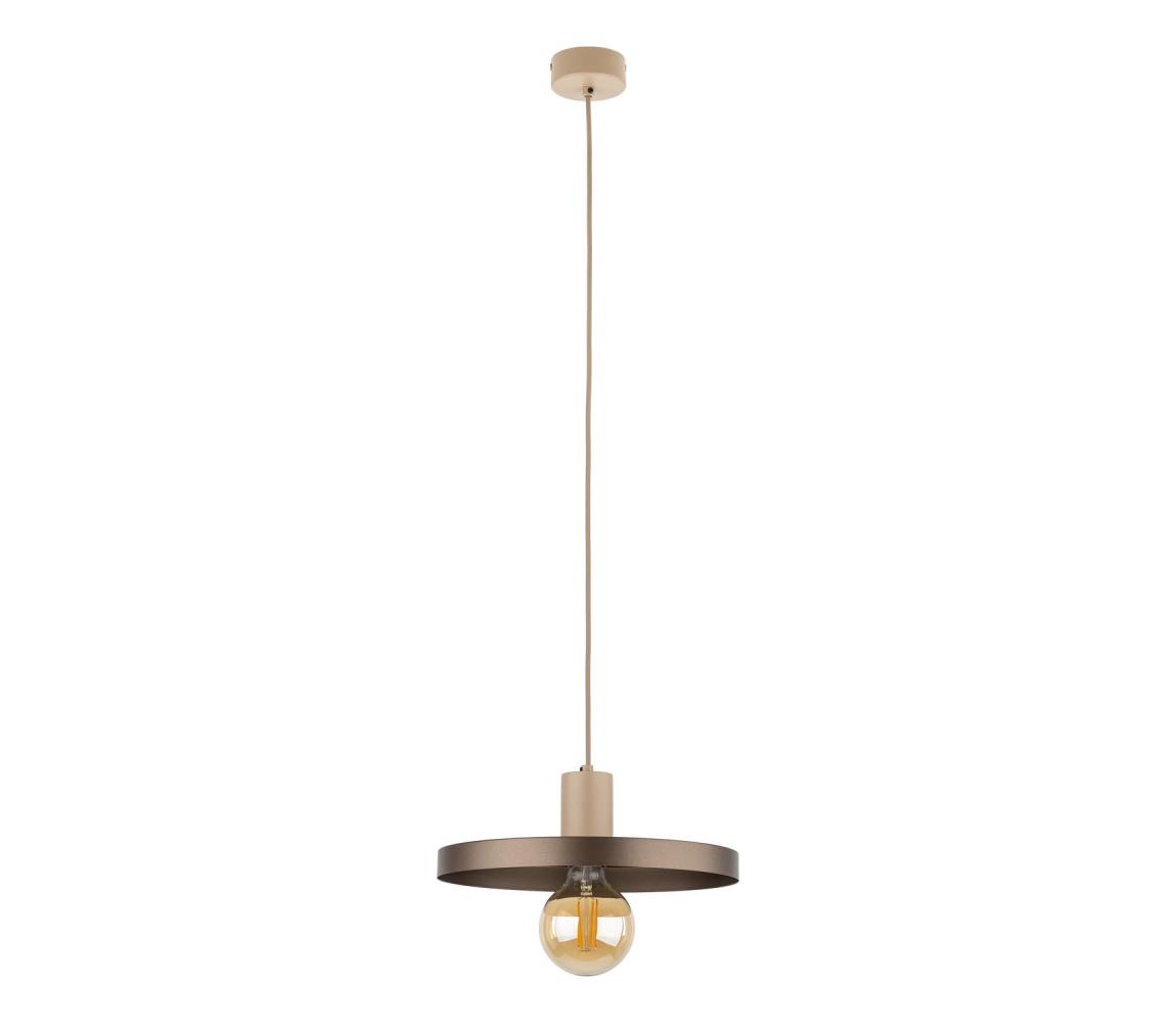 Żyrandol na lince SILA 1xE27/15W/230V śr. 30 cm brązowe/beżowe