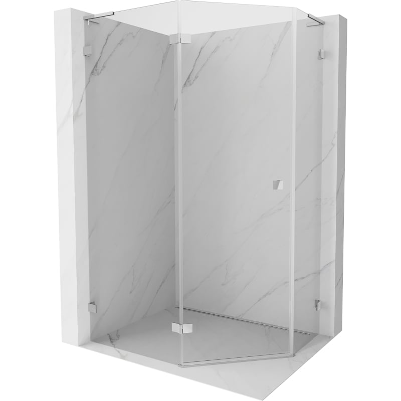 Mexen Lunar L kabina prysznicowa pięciokątna uchylna lewa 90 x 80 cm, transparent, chrom - 831L-090L-080P-01-00-L